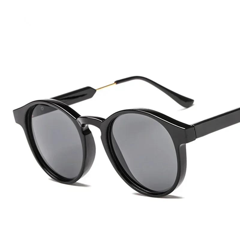 Retro Round Sunglasses UV400 Protection Unisex Brand Design Transparent Lens Men And Women Fashion Eyewear