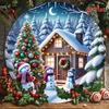 Vintage Metal Sign Blue Deer Merry Christmas Retro Tin Plate Wall Decor Home Holiday Gift 20 Cm