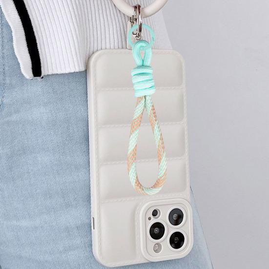 2Pcs Keychain Lanyard Two-Color Design Braided Rope Wrist Strap with Hanging Ring Keys Phone Bag Decor DIY Accessories