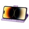 For iPhone 15 Pro Max Stand Wallet Case Butterfly Imprinted PU Leather Protective Phone Cover