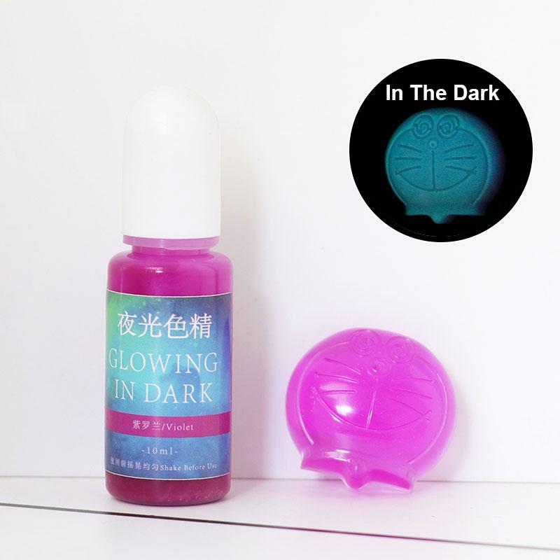 Silicone world 10ML 20 Colors Fluorescent Pigment Luminous Paint Resin Dye UV Resin Coloring Epoxy Resin Pigment for DIY Crafts