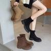 Fashion Retro Style Khaki Booties Height Increasing Autumn Ankle Boots for Women Hot Y2k Chic and Elegant Goth New In Woman Short Shoes
