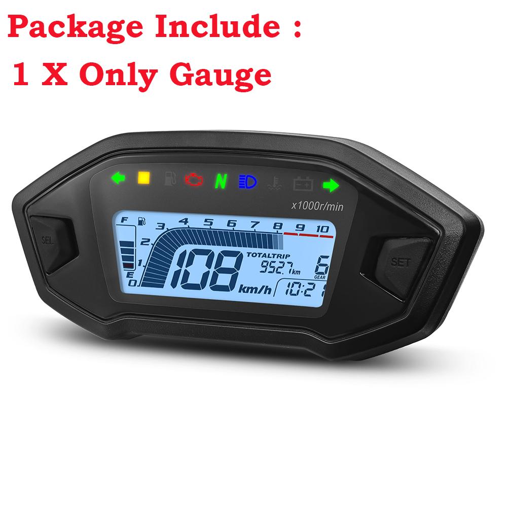 

Universal Motorcycle LED Digital Speedometer 10000RPM 7 Colors Backlight Digital Odemeter Tachometer For 2,4 Cylinder