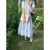 Summer Pleated Women's Dress with Loose Puffed Sleeves