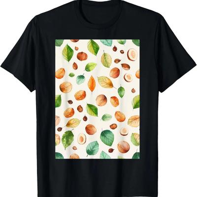 T-Shirt Minimalista con Disegno Artigianale di Nocciola