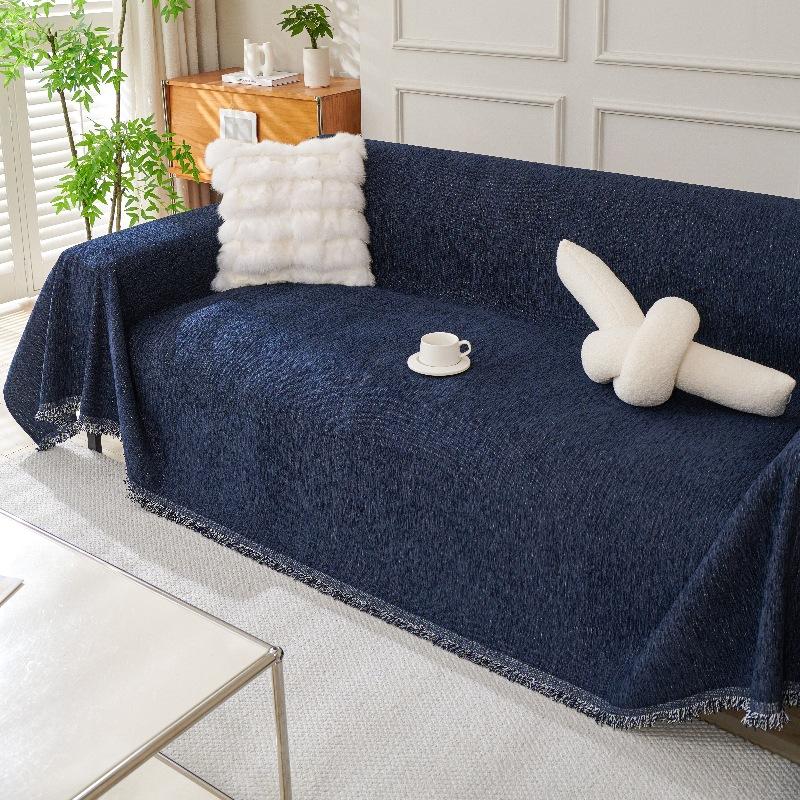 1Pc Solid Color Sofa Cover Four Seasons Universal L-Shaped Corner Blanket Wear Resistant Non Slip Couch Protector  S052