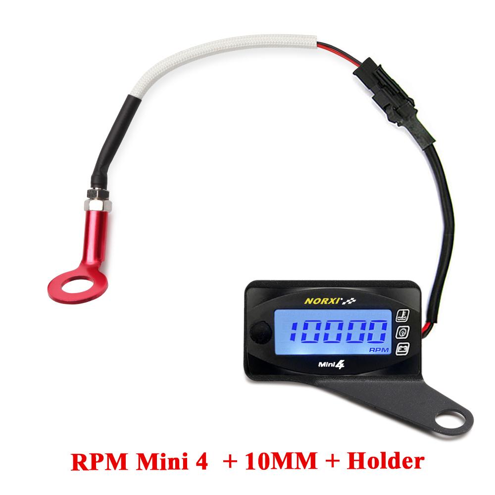 Motorcycles cylinder head temperature Voltage Time RPM  Norxi  Mini 4 in 1 LED Digital Display Quad meter for nmax with holder