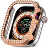 For Apple Watch Series 10 42mm PC Case Hollow Design Rhinestone Decor Watch Frame Cover