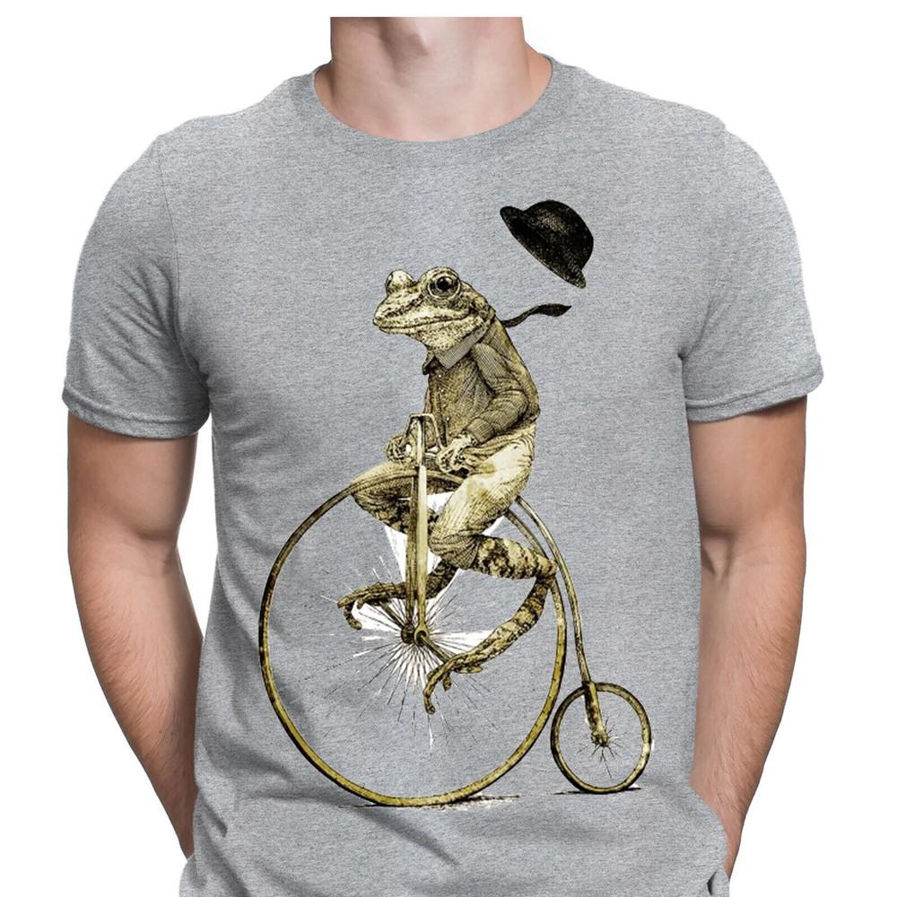 

The Penny Farthing Bicycle Frog Cycling Funny Vintage Mens Womens T-Shirts Top#D S