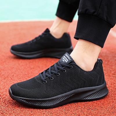 Atmungsaktive Netz-Sportschuhe Herren Leichte Laufschuhe Gestrickte Jogging-Geh-Freizeitschuhe Rutschfeste Elastische Sohle