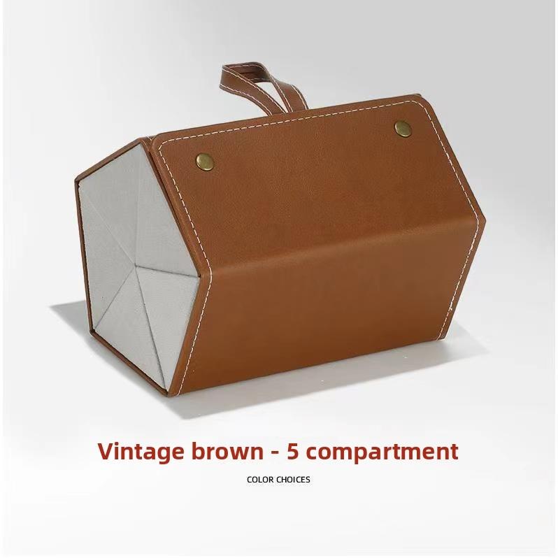 Leather Folding Multi Compartment Glasses Case With Soft Interior For Travel Storage