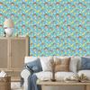 Monkey Wallpaper Turquoise and Beige for Living Room and Bedroom 50x1000