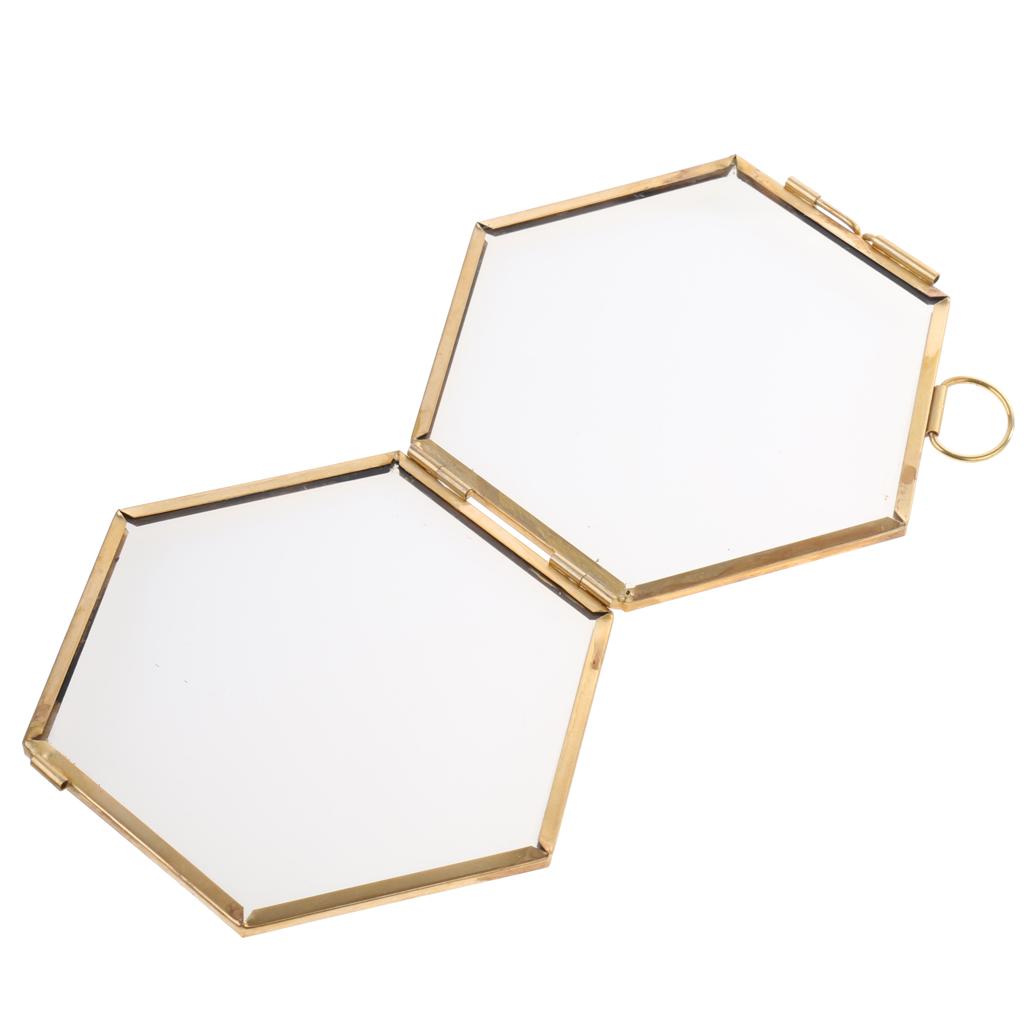 Glass Photo Frame Hexagonal Hanging Picture Holder for Modern Home Decoration Wall Display