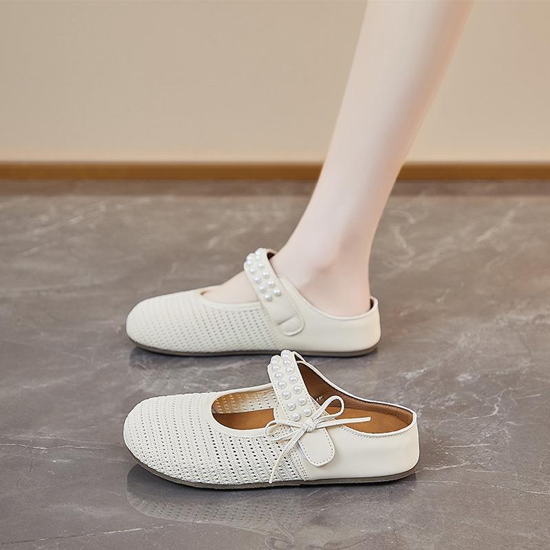 Fashion 2025 New Fashionable Breathable Thick Bottom Slip-On Sandals Mesh Upper Summer Head Cover Slippers Comfortable Sole