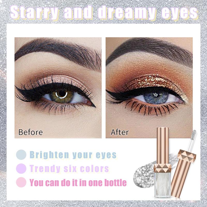 Pearlescent Eye Shadow Liquid Waterproof Non-fading Long-lasting Makeup Sparkling Diamond High-gloss Eye Shadow Liquid