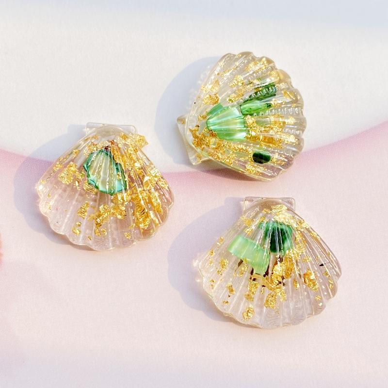 10pcs Kawaii Resin Mixed Transparent Colored Stone Shells Flat Back Cabochon Crafts Clothing DIY Scrapbooking Accessories G80