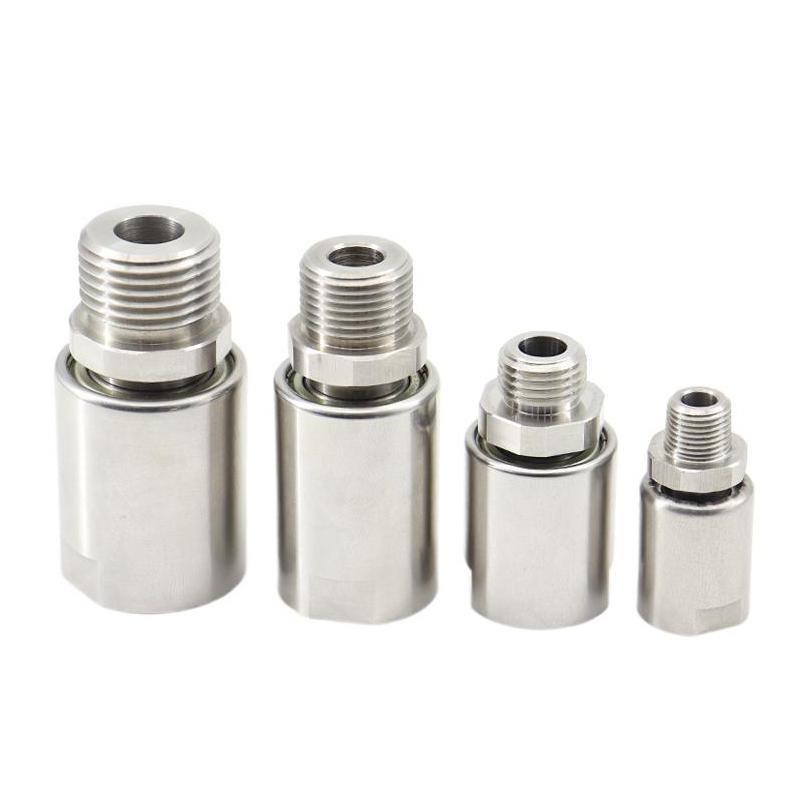 304 Stainless Steel Single Channel Connector 360° Rotating Universal Pneumatic Rotary Joint Male Thread Anti-Winding