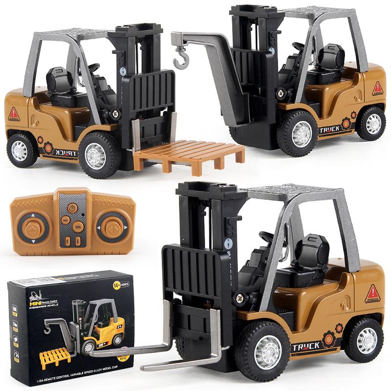 Mini RC Crane Truck with Adjustable Speed and Lift, Remote Control Forklift Engineering Vehicle Toy for Kids