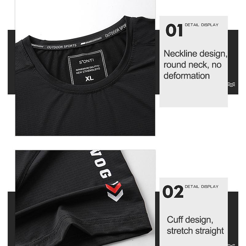 New Ice Silk T-shirt Men's Round Neck Loose Summer Casual Sport Travel Solid Color Plus Size L-9XL