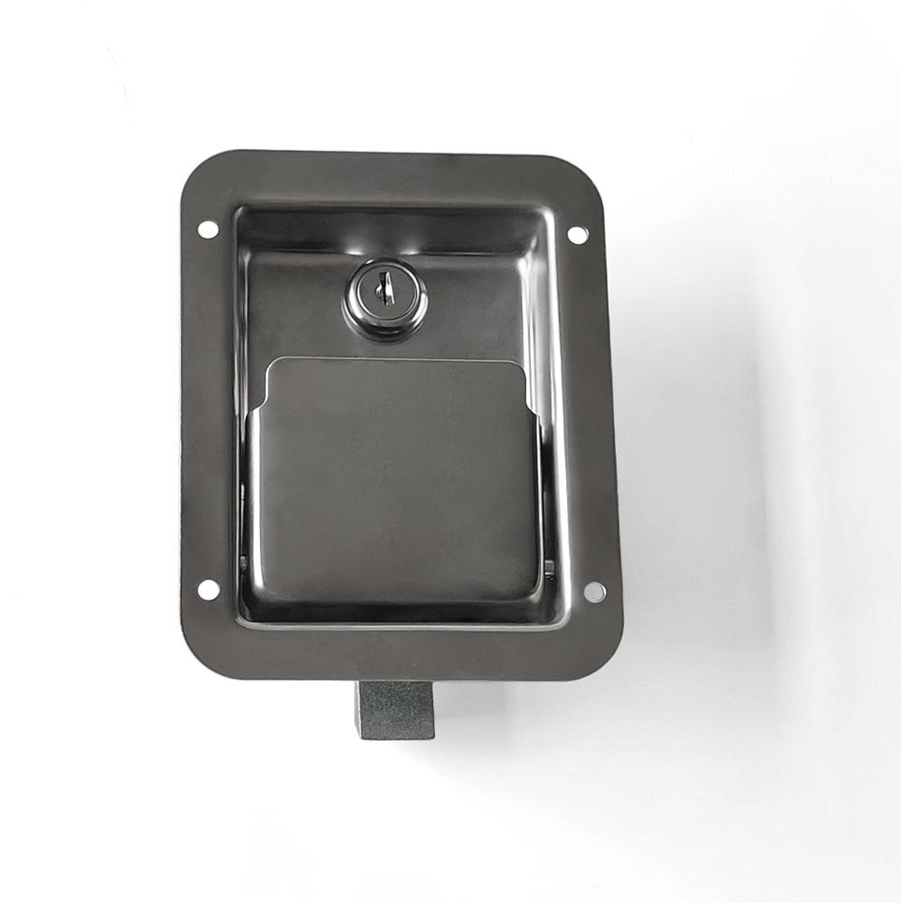 RV Toolbox Paddle Handle Lock with Key Locking Trailer Door Cabinet Embedded Panel Stainless Steel Latch