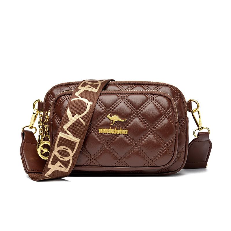 

Rhombus bag new fashion casual women s versatile three-layer small satchel коричневый