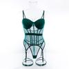 Tooxika Erotic Underwear Sexy Transparent Mesh Gathered Bodysuit Set