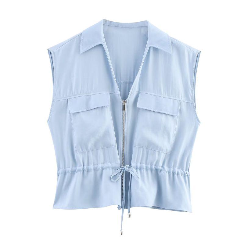 Kaslead New Arrival Women's Clothing Fashion Style Sleeveless V Neck Tops Casual Pants 1971140 1971040