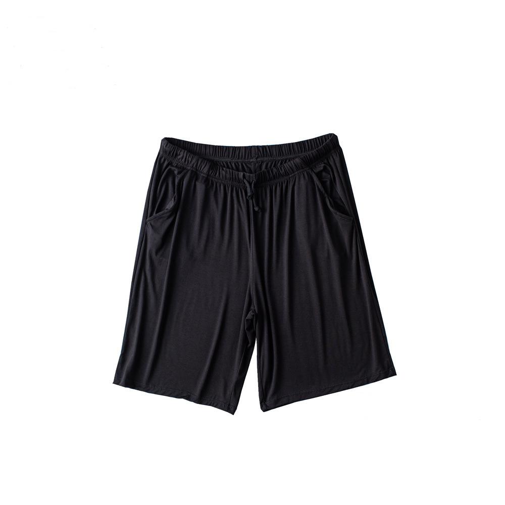 

Модальные летние мужские пижамные брюки тонкие свободные большие спортивные брюки домашние повседневные шорты XXXL чёрный