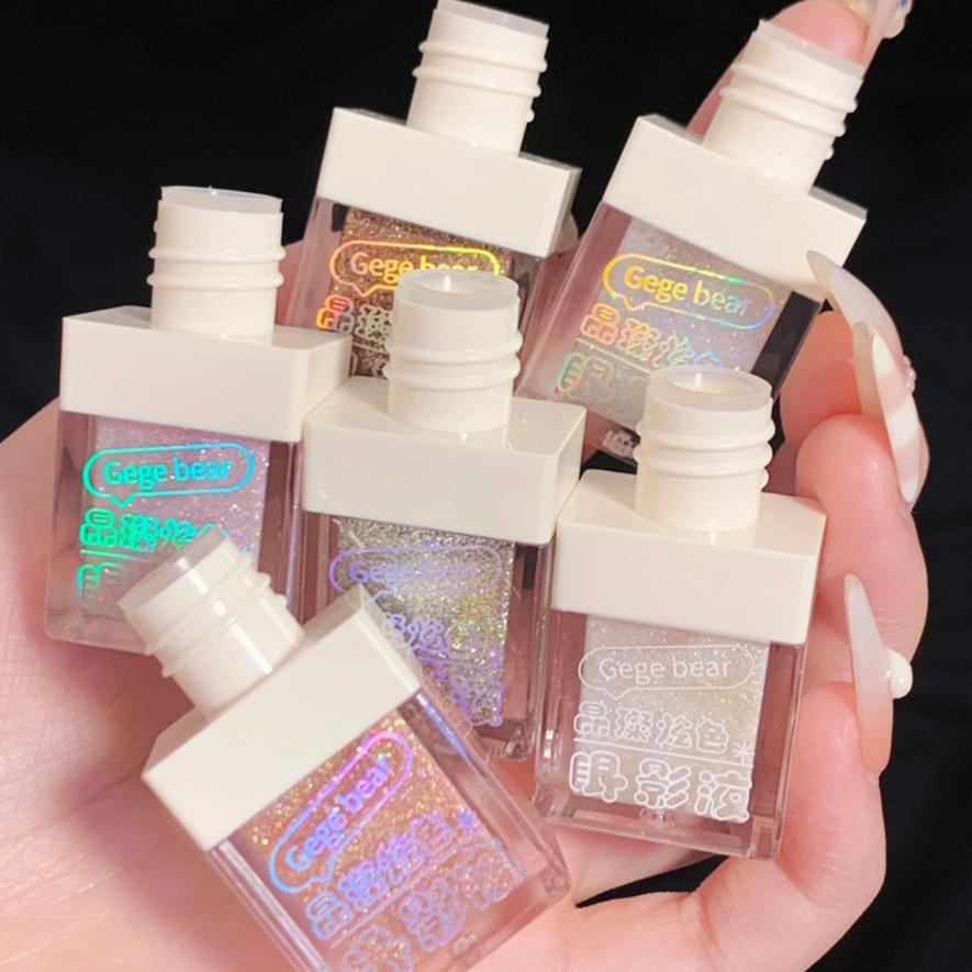 Peach Pink Gold Liquid Eyeshadow Metallic Diamond Eye Liner Pen Eye Shadow Palette Highlight Shimmer Pigmented Brighten Cosmetic