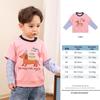 LUSON Boys' Skin-Friendly Faux Two-Piece Long Sleeve T-Shirt