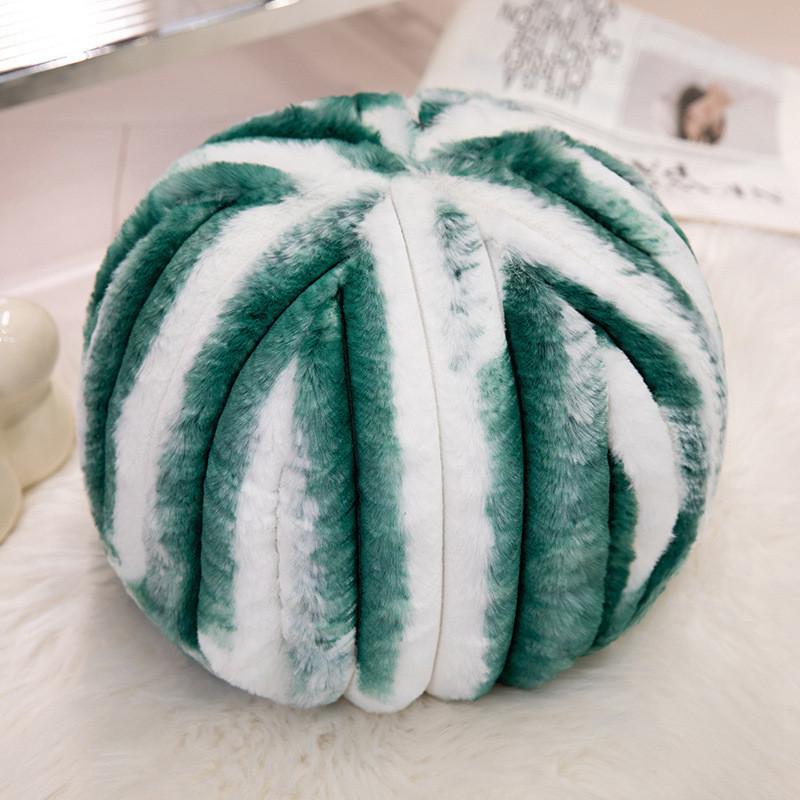 

Round Modern Plush Pillow Striped Decorative Throw Cushion Decoration Bedroom 25cm темно-зеленого