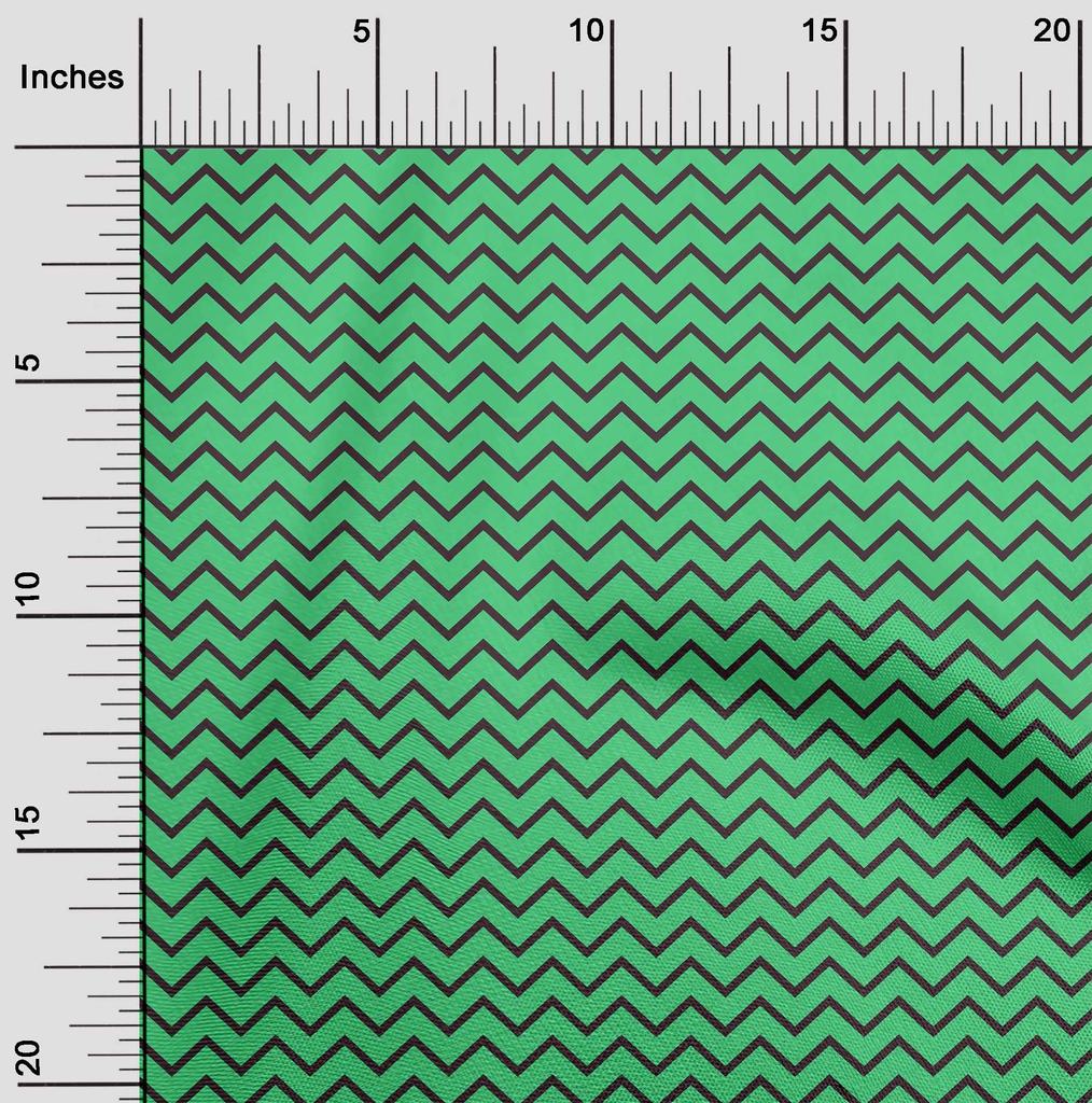 oneOone Cotton Flex Green Fabric Chevron Sewing Craft Projects Fabric Prints By Yard 40 Inch