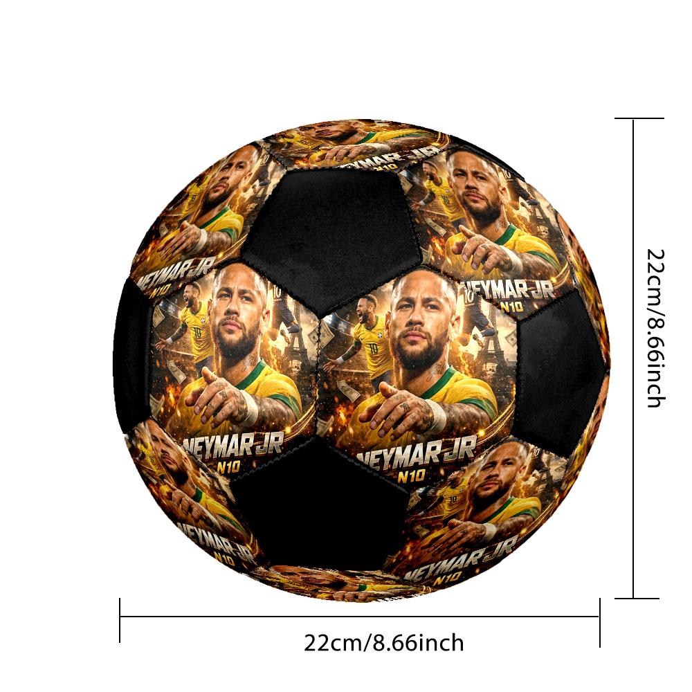 1PC Neymar Football Legend Size 5 Soccer Ball PrahaIndoor Soccer Ball Colorful All Ages Machine Stitched PVC Competition Ready Durable High-Bounce