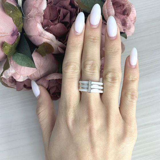 Silver Ring with Ceramics (2070054) 7.64 Gr. 925 Samples