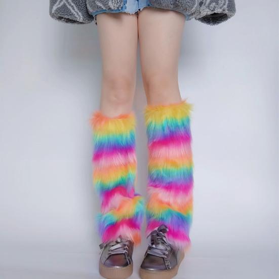 Faux Fur Fuzzy Leg Warmer for Women Girls Soft Plush