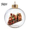 Seasonal Home Decor Christmas Story Ornament, Acrylic Hanging Angel Santa Claus Candy House Designs, Ball Shape Festive Decoration for Tree
