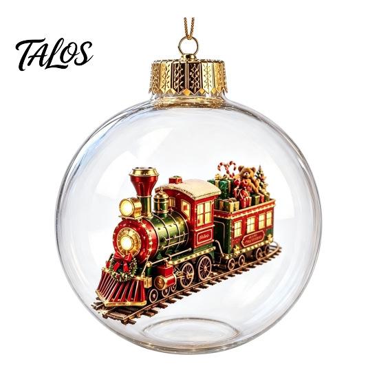 Seasonal Home Decor Christmas Story Ornament, Acrylic Hanging Angel Santa Claus Candy House Designs, Ball Shape Festive Decoration for Tree