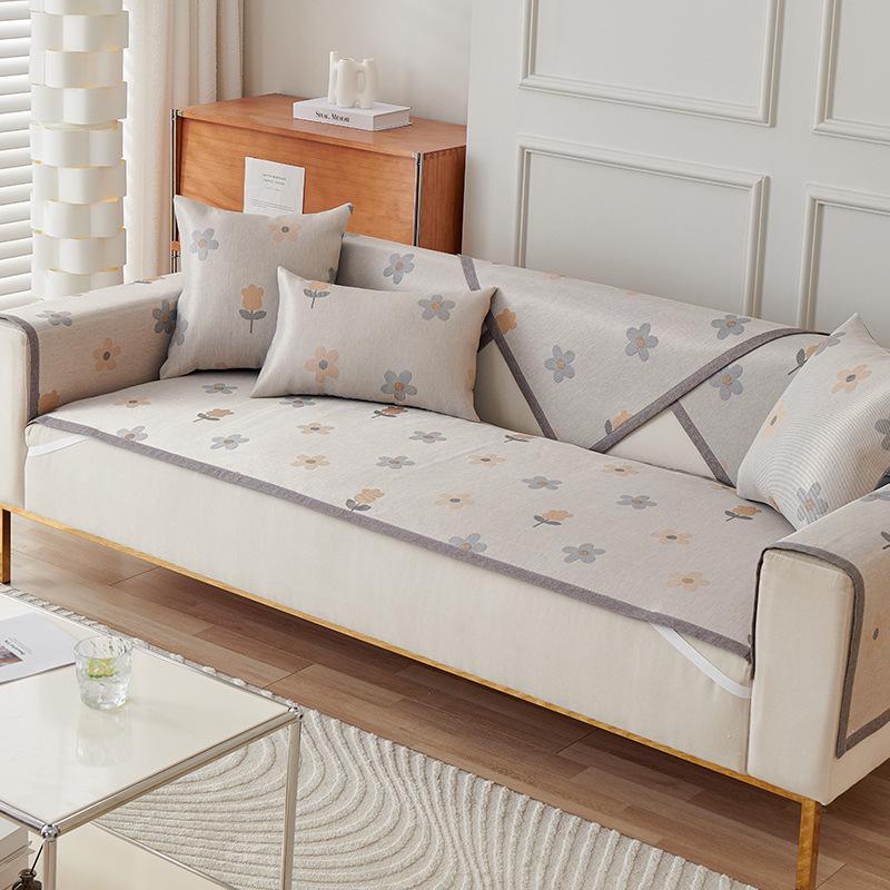 Ice Silk Sofa Cushion Summer Non -Slip Seat Cushion Simple Modern Fresh Cushion Summer Leather Sofa Cover Cover Cloth