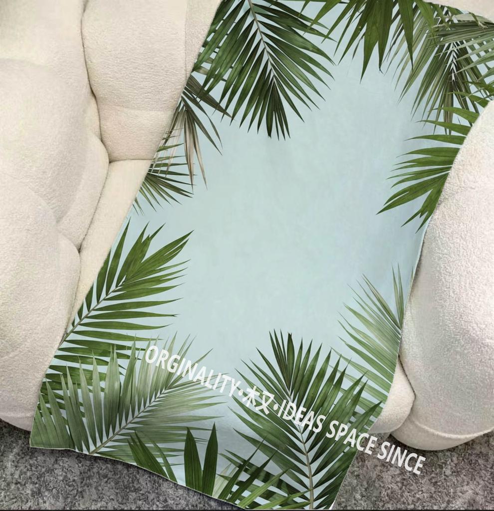 Tropical Palm Leaf Beach Towel Patterned Sunscreen And Windproof Suitable For Swimming Pool Camping Travel Blanket