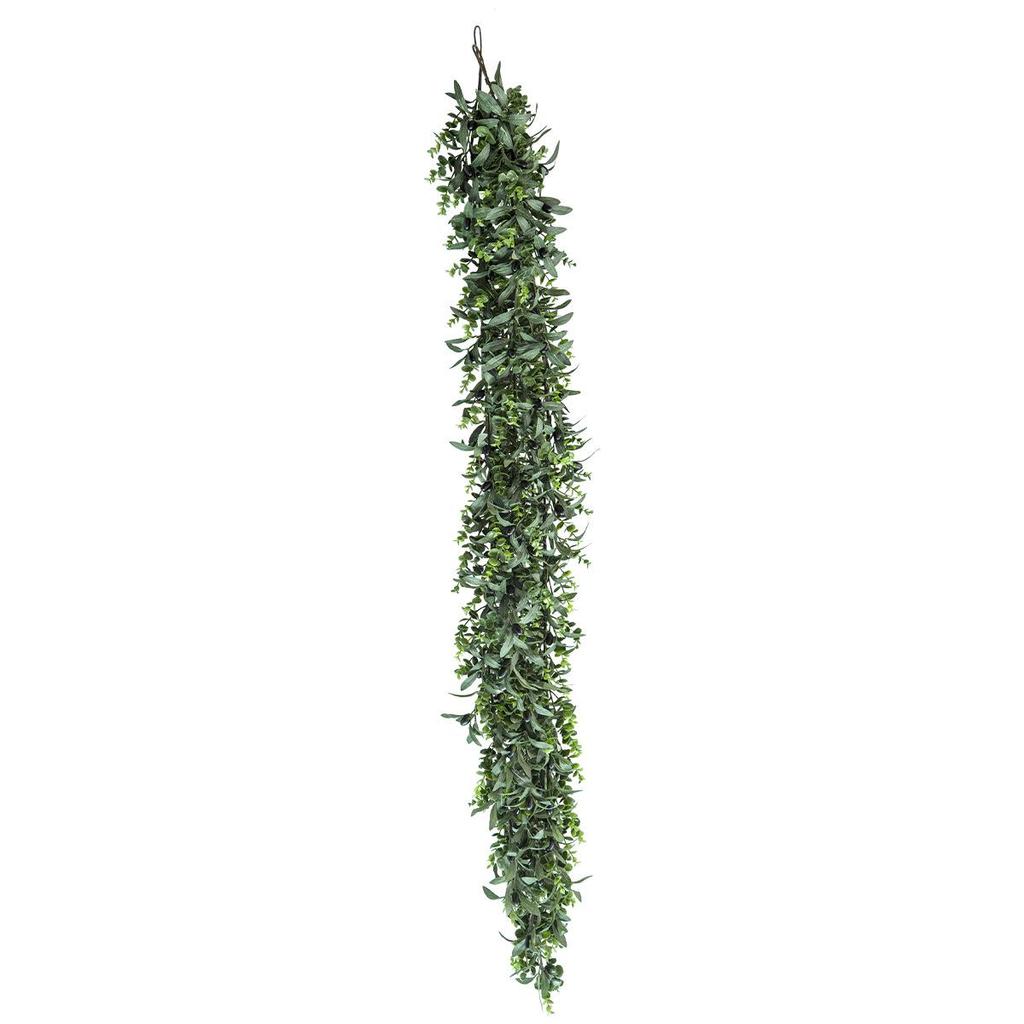 Simulated Green Olive & Eucalyptus Plant with Fruit Rattan Pine Cypress Vine for Wall Decoration.