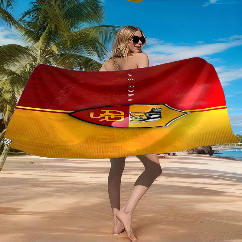 Roma Football Club Crest Beach Towel Microfiber Beach Towel, Lightweight and Quick-Dry, for Summer Travel, Swimming Pool Fan Birthday Gift