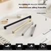 10-33Cm Black Cabinet Handles Stainless Steel Square Closet Drawer Cupboard Pulls Bathroom Door Knobs Furniture Kitchen Handle