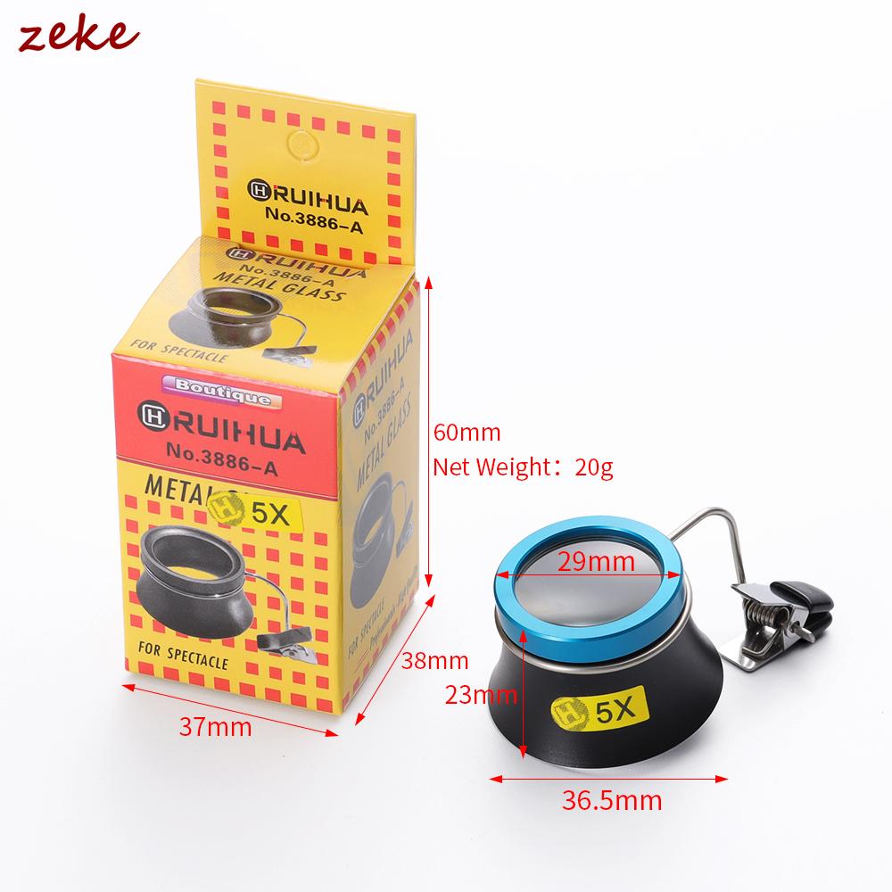 5X 10X 20X Eyeglass Magnifier Clip-On Eye Loupe for Watchmakers Repair Tool Magnifying Lens Portable Eyepiece Process Operation