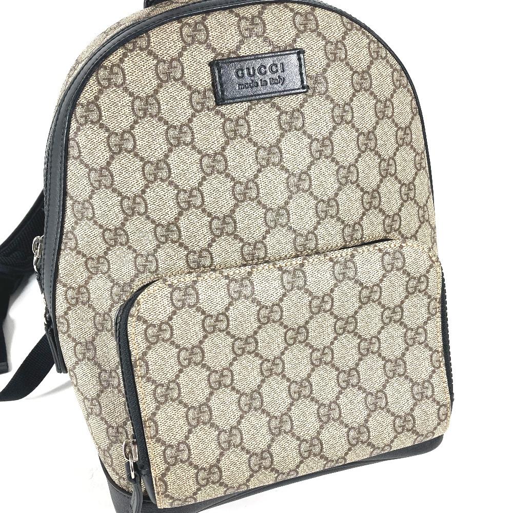 GUCCI 429020 GG Supreme bag logo Backpack Beige/Black