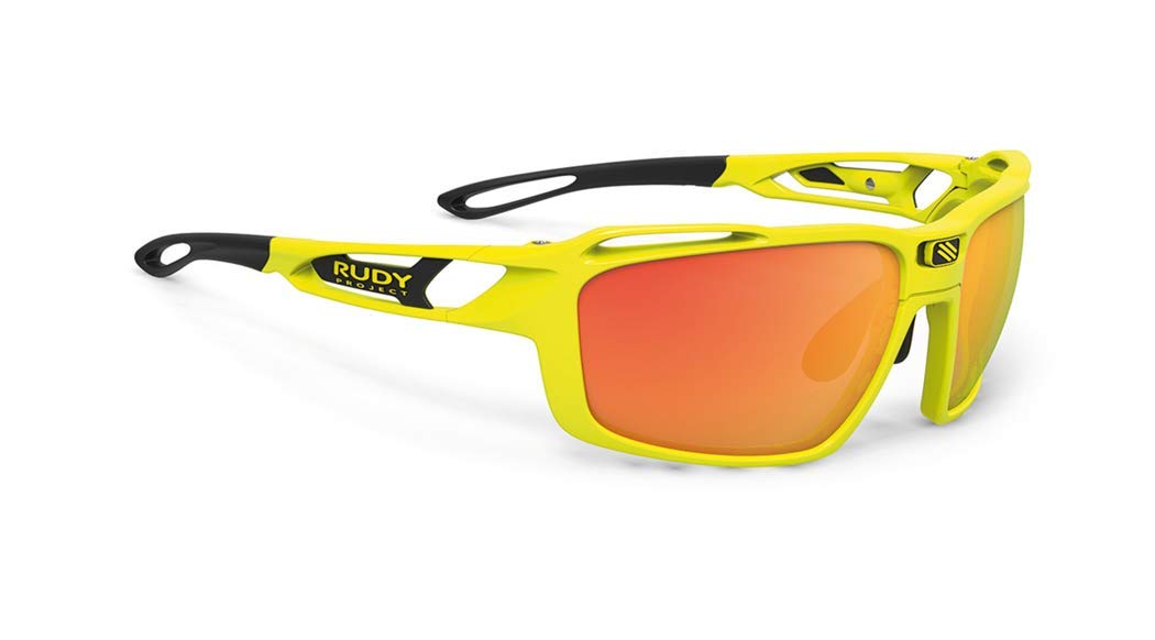 

RUDY PROJECT Polarized SINTRYX Sports Sunglasses for Road and Yellow Fluorescent Frame with Polar 3FX HDR Multi Laser Orange Lens Bikes, Cycling,
