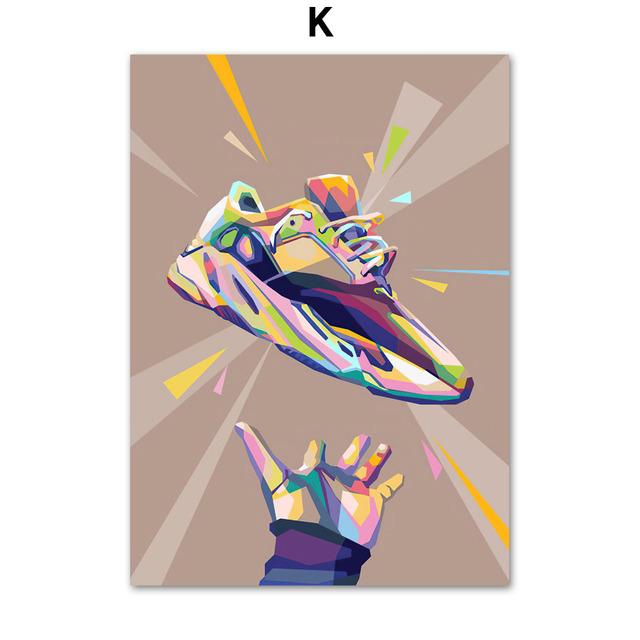 Funky Luxusní značka Tenisky Móda Boty Nástěnné umění Malba na plátno Severské plakáty a potisky Nástěnné obrazy pro výzdobu obývacího pokoje