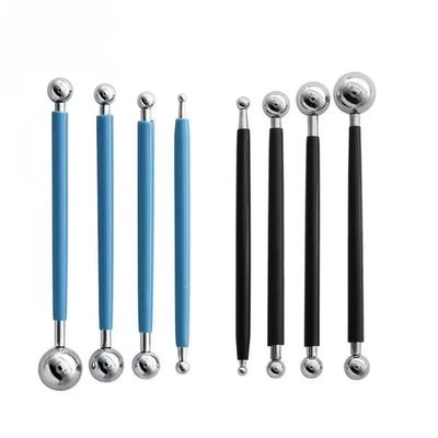 4pcs Metal Ball Sculpture Modeling Tools Double-Ended Modeling Ceramics Set New Clay Tools