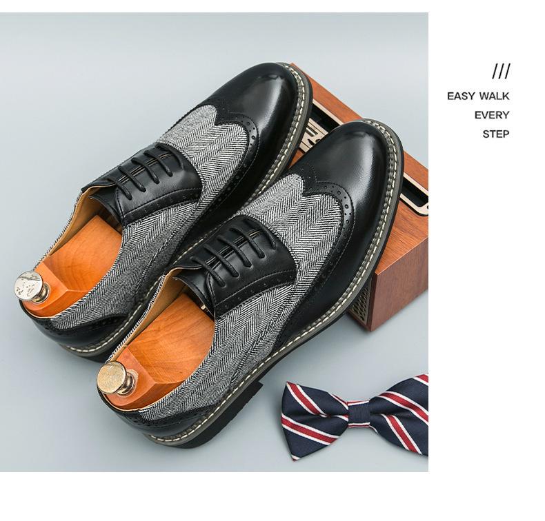 2025 Plus Size Pointed Toe Leather Brogues: Versatile European Style Formal & Casual Men's Shoes