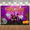 Happy Halloween Cartoon Theme Photo Background Pumpkin Lantern Witch Bat Ghos Crow Black Cat Kids Party Photography Backdrop1