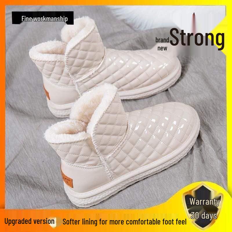 

Женские зимние ботинки-инфлюенсеры 2025: Флисовая подкладка, толстая подошва, нескользящая теплая хлопковая обувь Size 41